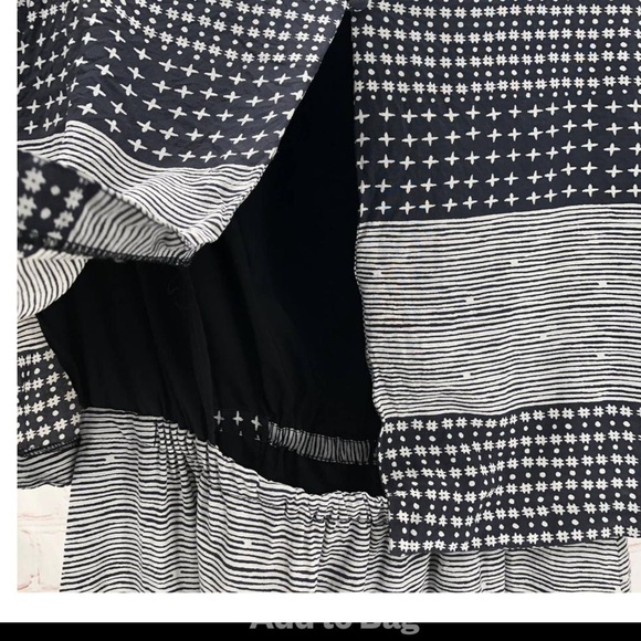 Madewell black and white mixed printed keyhole back dress - Picture 2 of 9